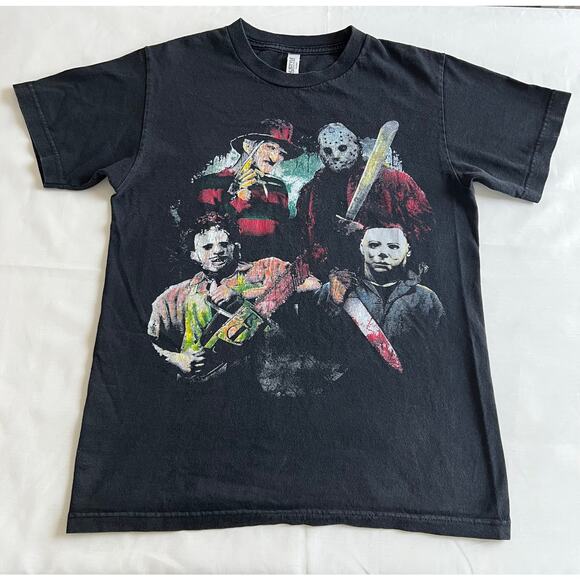Horror Slasher Unisex Size Small T Shirt VTG Michael Myers Freddy Jason Chainsaw - Picture 1 of 7